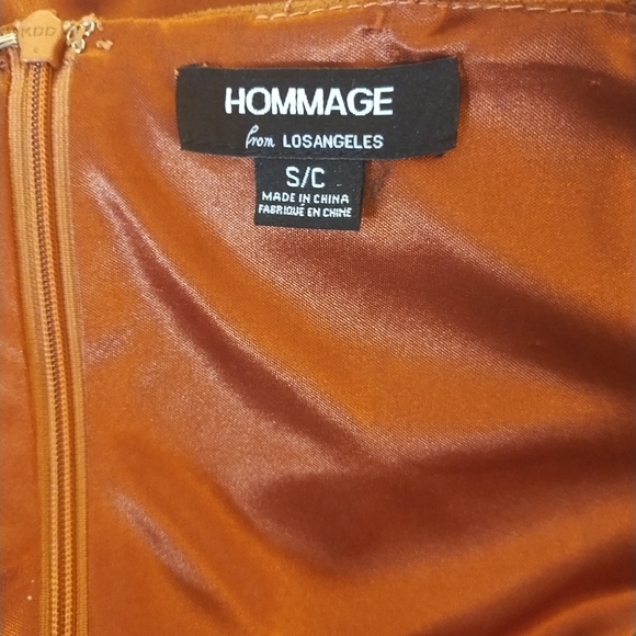 Hommage Los Angeles Brown Spaghetti Strap Mini Dress Size Small - Picture 3 of 3